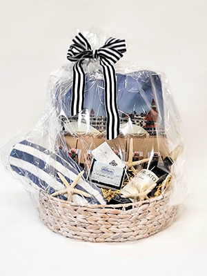 Basket with items to enjoy Coronado