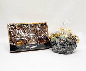 Basket with tequila gift set