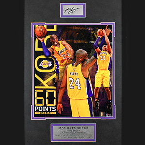 Framed photograph of Kobe Bryant