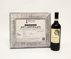 Wine bottle and certificate