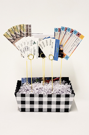 Basket with tickets to Museums in San Diego