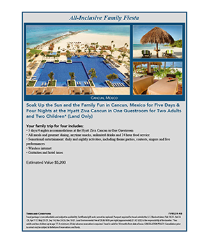 Voucher for Family trip to Cancun