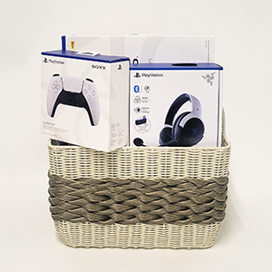 Basket with PS5 setup