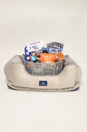 Basket with pet items