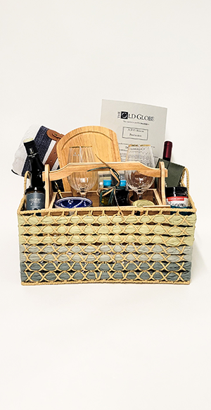 Basket with picnic supplies